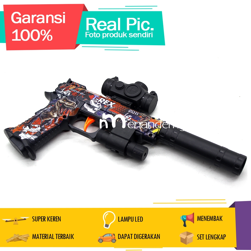 Mainan Anak Tembak Tembakan Pistol-Pistolan Laser Peluru Air