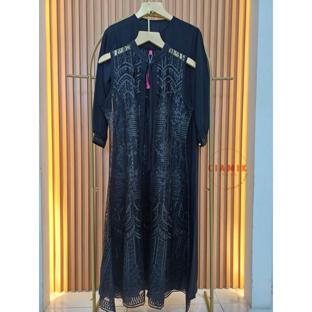 Gamis Hitam vest Borkat import