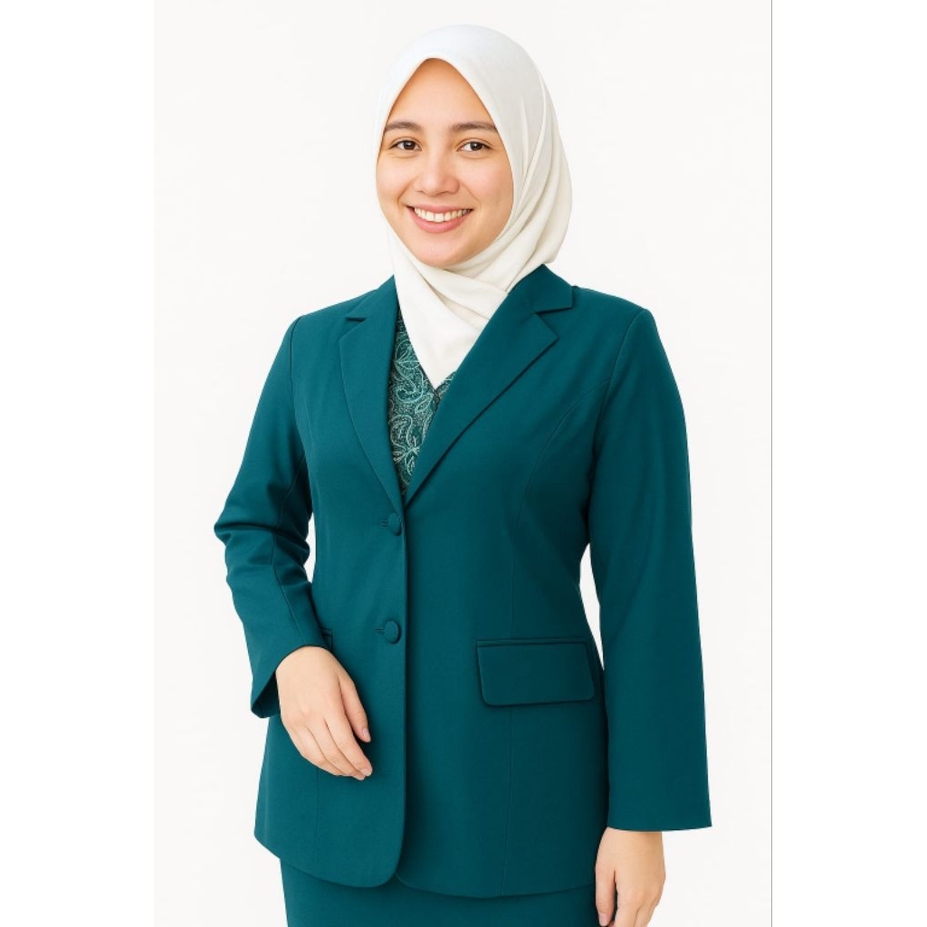 VL Baju Seragam PKK Nasional Terbaru Hijau Toska Size S-5L Set Rok Span Dwjl