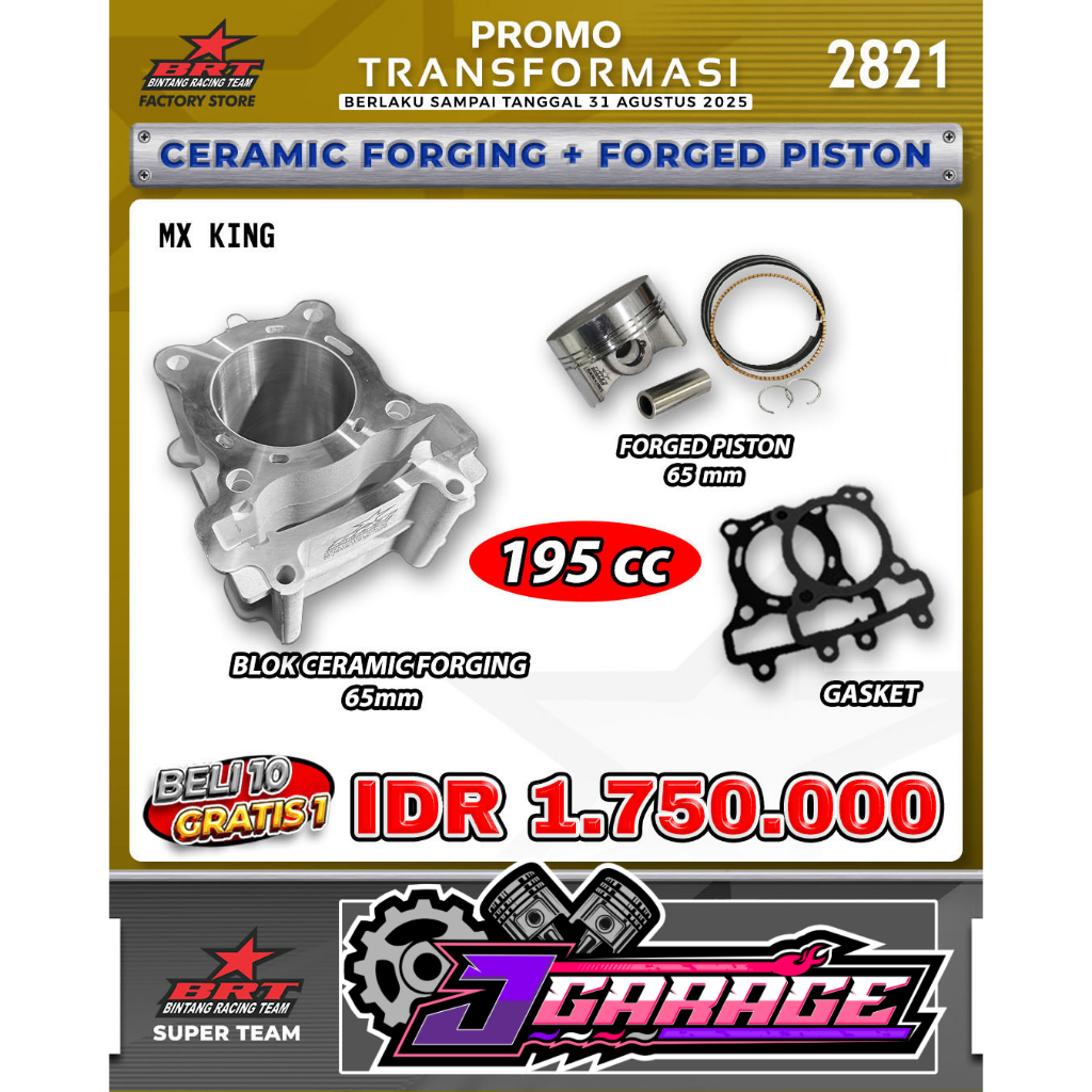 BLOK CERAMIC BRT - MX KING / BLOK CERAMIC FORGING 65MM + PISTON