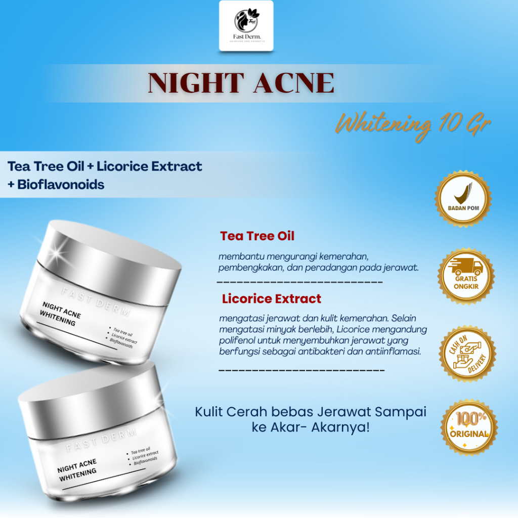 Fast Derm Night Acne Whitening 10 Gr