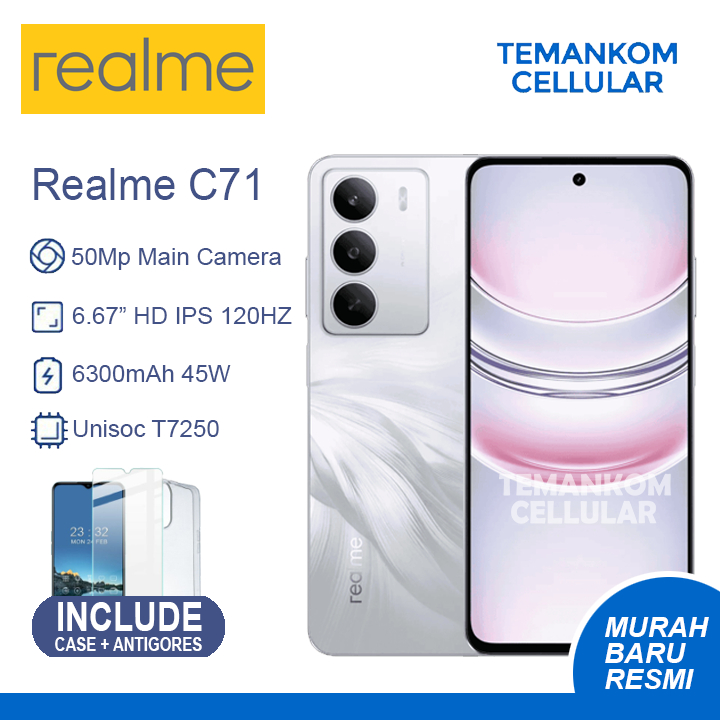Realme C71 Baru 14GB RAM 6+8 Extend 6/128 6GB 128GB murah ORIGINAL Garansi RESMI