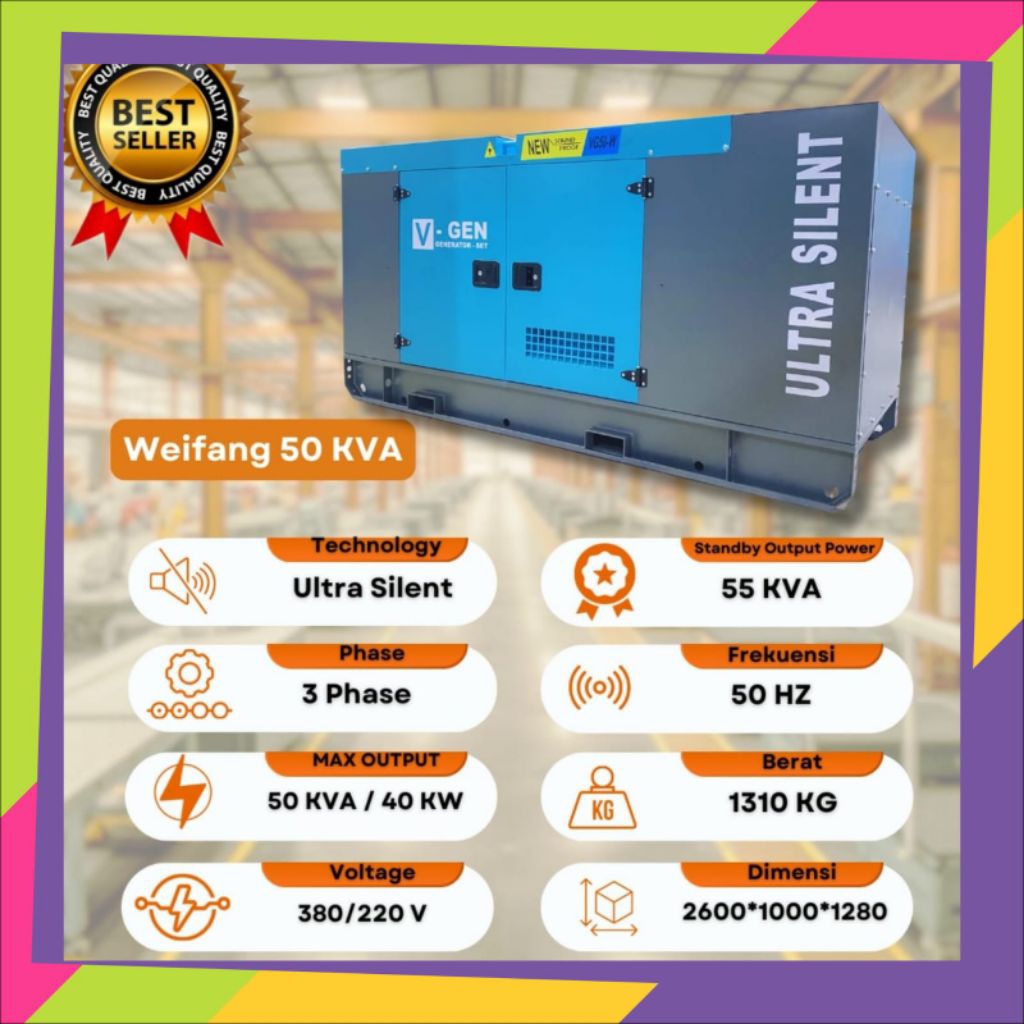Genset 50KVA Weifang Ultra Silent