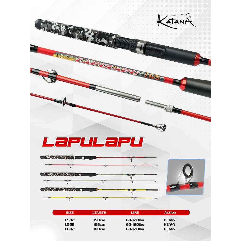 Joran Katana LAPU-LAPU Sambung 2 Drat 150cm - 210cm Fiber Solid