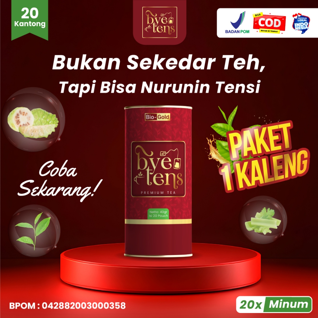 

Bye Tens - Darah Tinggi - Tea Herbal Rempah Daun Mengkudu,Seledri,Teh Hijau Bantu Menstabilkan Gula Darah