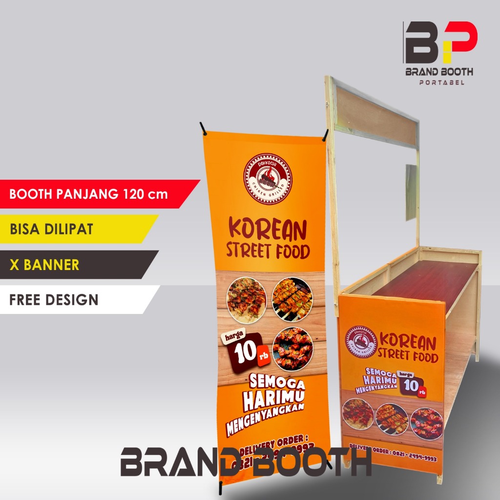 Booth Lipat 120 x 50 x 185 CM/booth portable/booth Portable jualan/Booth portable meja kompor/booth 