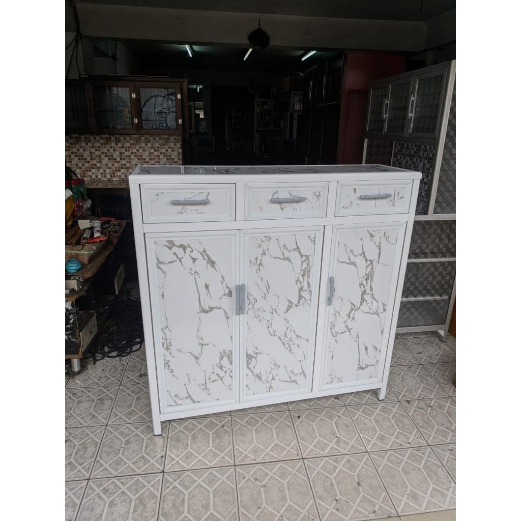 Rak sepatu 3 pintu + 3 laci alumunium/rak sepatu/rak sendal/rak sepatu alumunium/rak sendal alumuniu