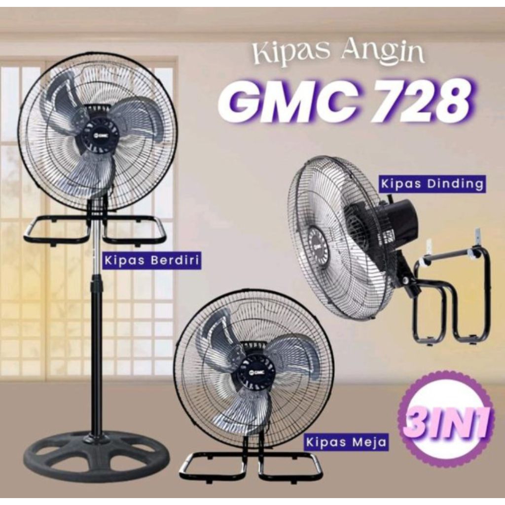 GMC KIPAS ANGIN BESI 18 INCH - KIPAS ANGIN GMC 3IN1 - KIPAS BESI GMC 18 INCH - KIPAS ANGIN MURAH - K