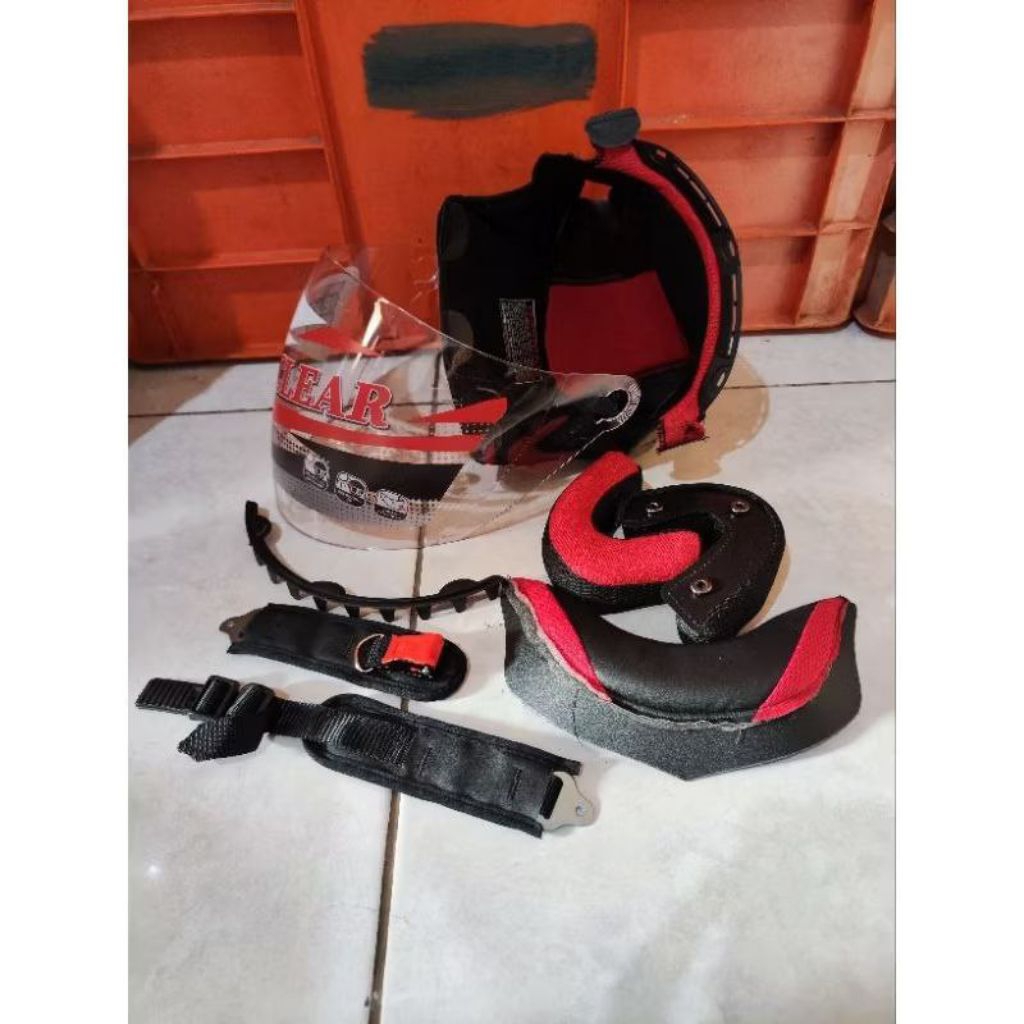 Paket Kaca Helm NHK predator 2 Visor + Busa spon NHK Predator 2 visor kancing besi