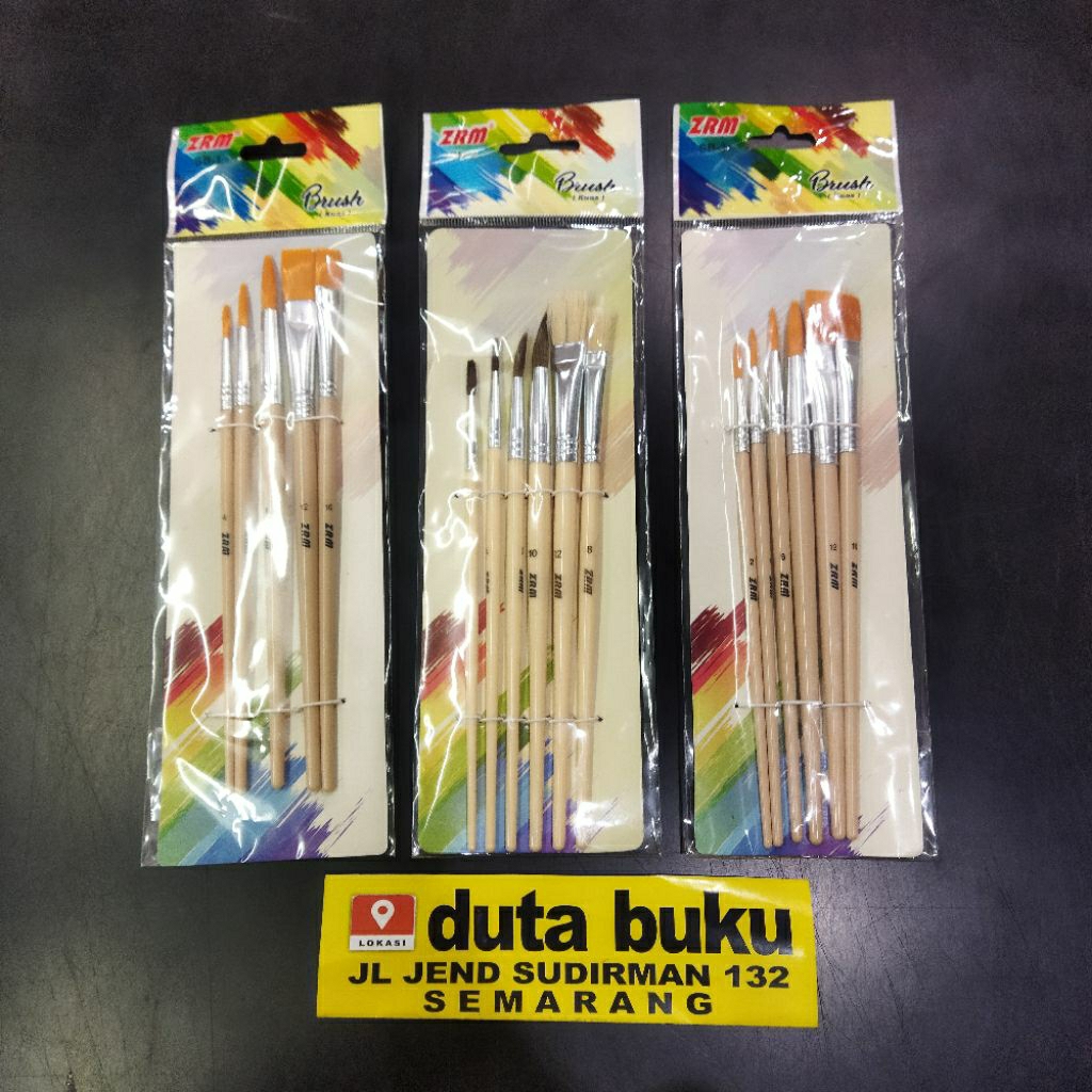 

Kuas Lukis / Brush Paint Set ZRM untuk Cat Air Minyak Poster Acrylic