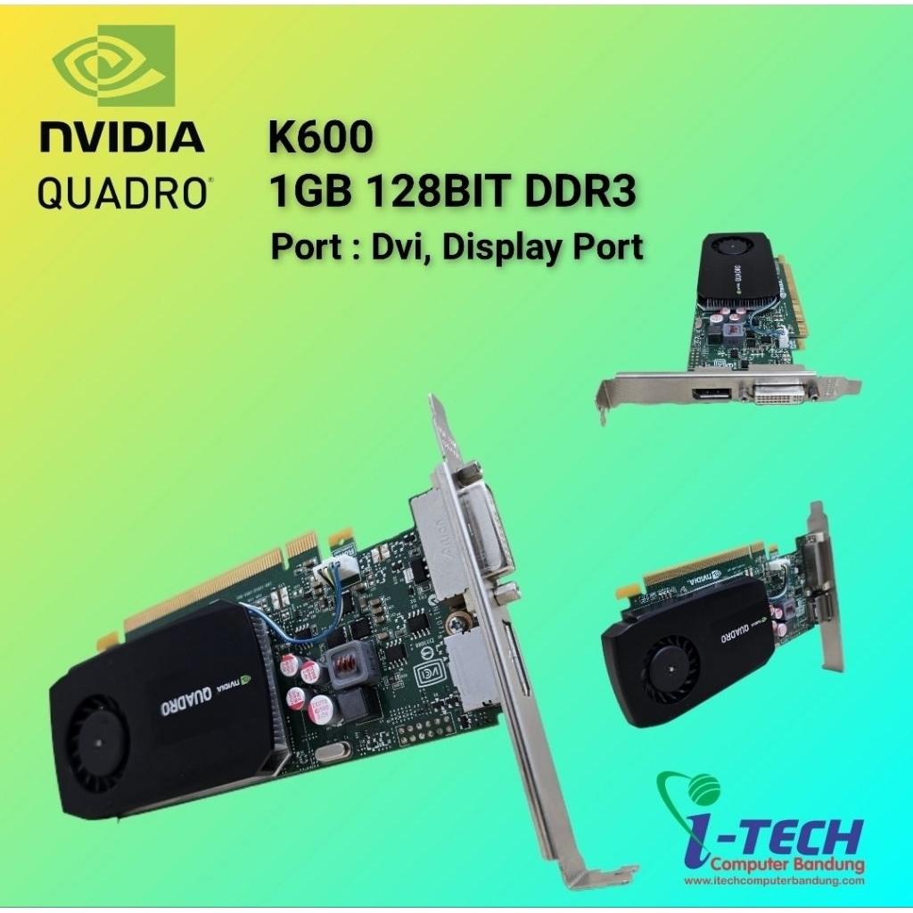 VGA CARD NVIDIA QUADRO K600 1GB 128BIT DDR3 PCI EXPRESS