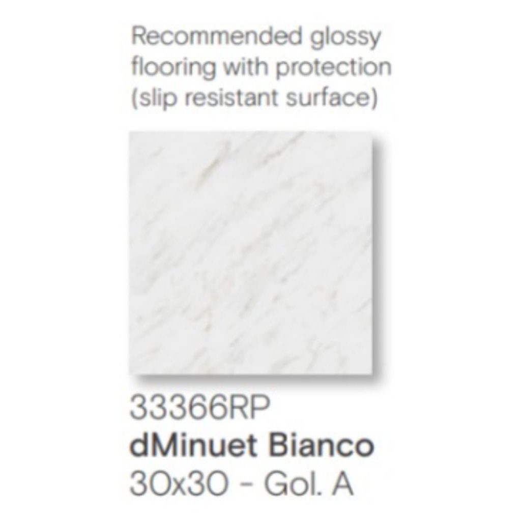 KERAMIK MERK ROMAN TIPE dMINUET BIANCO UKURAN 30X30 RECTIFIED CUTTING UNTUK LANTAI ATAU DINDING