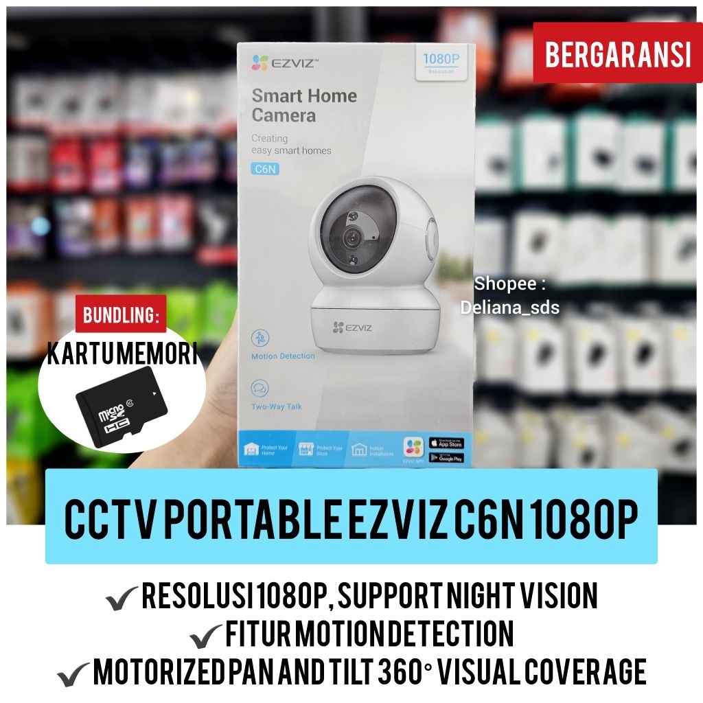 Cctv Ezviz C6N 1080p Garansi Resmi 1 Tahun Cctv Portable Ezviz C6N 1080p Cctv Portabel Ezviz C6N 108
