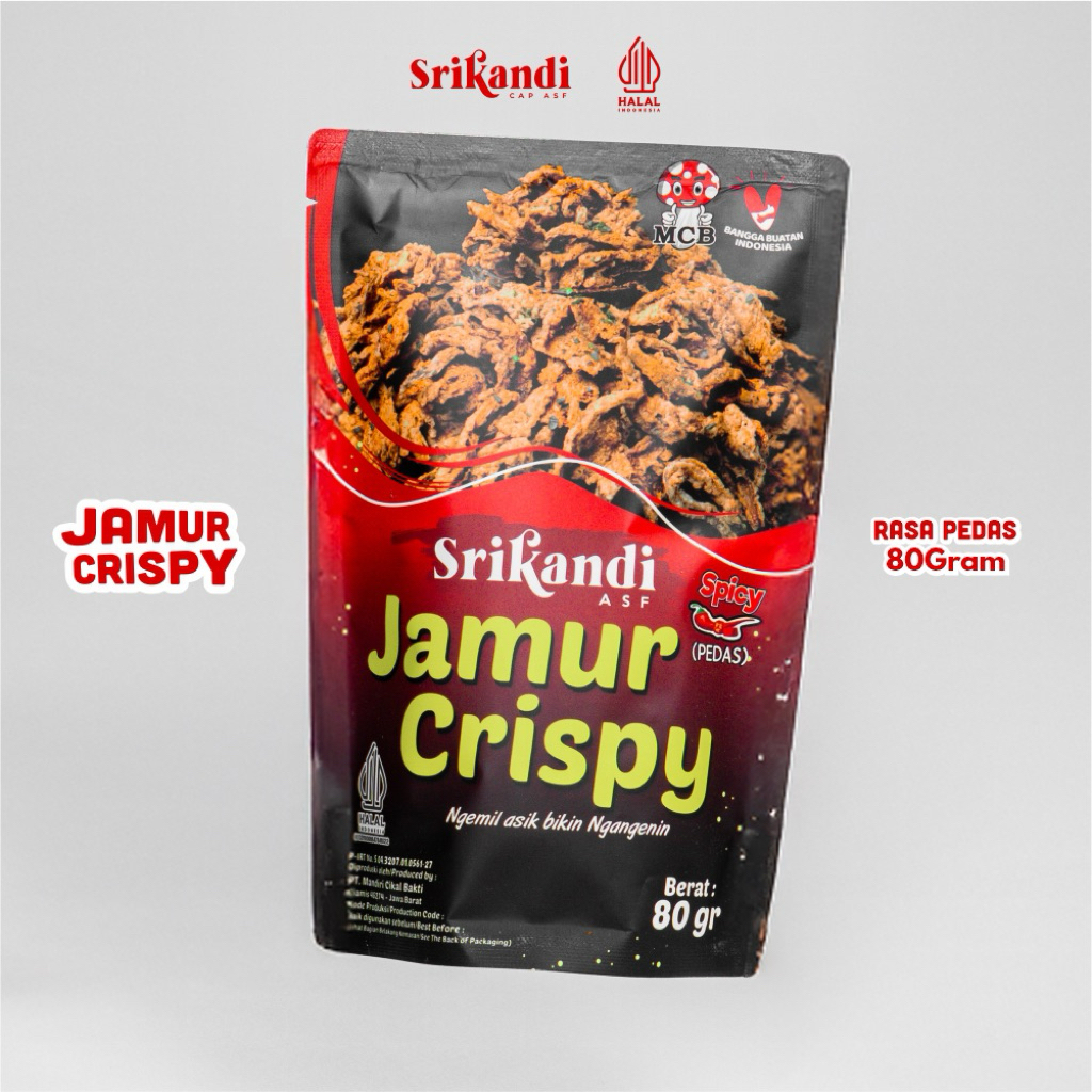 

Keripik Jamur 80 GR Pedas / 80 Gram Jamur Crispy Pedas Kripik Jamur Tiram