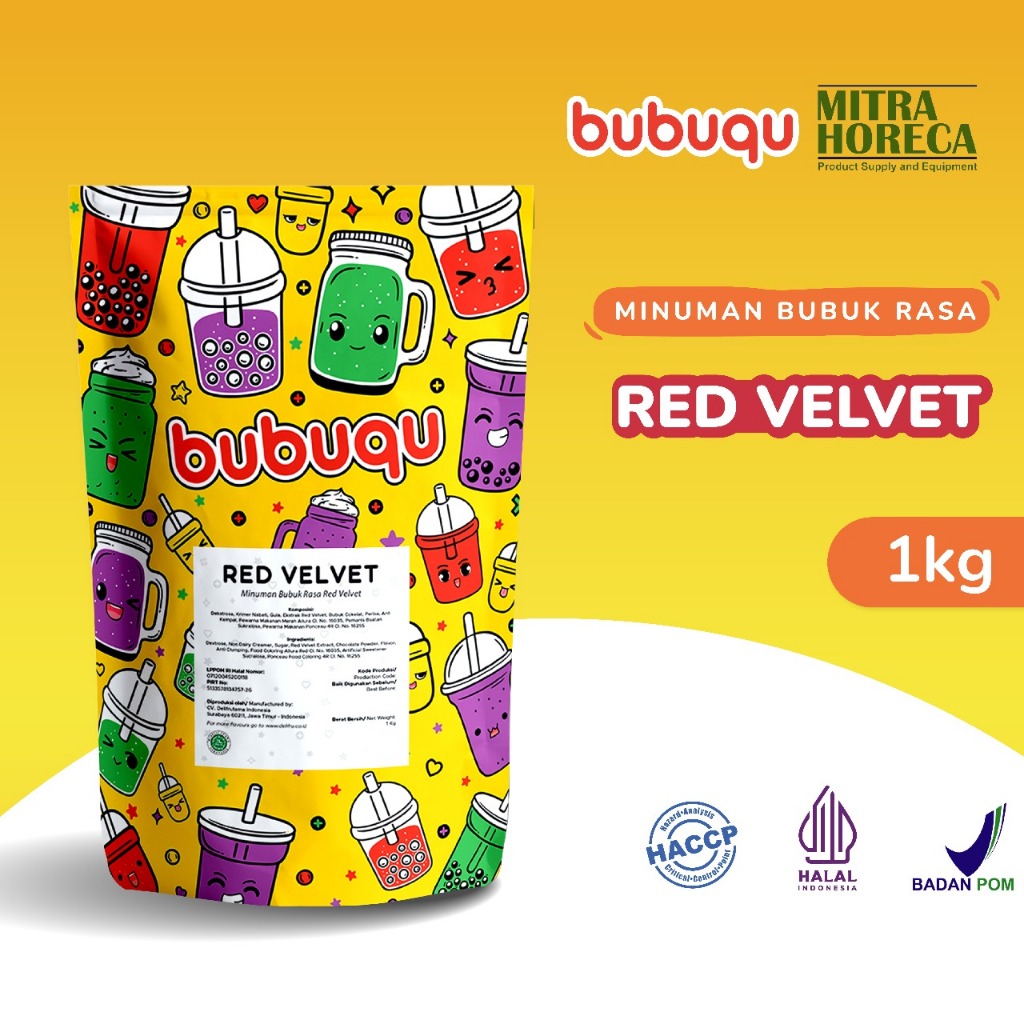 

Bubuqu Red Velvet Powder Drink 1 Kg - Bubuk Minuman Red Velvet