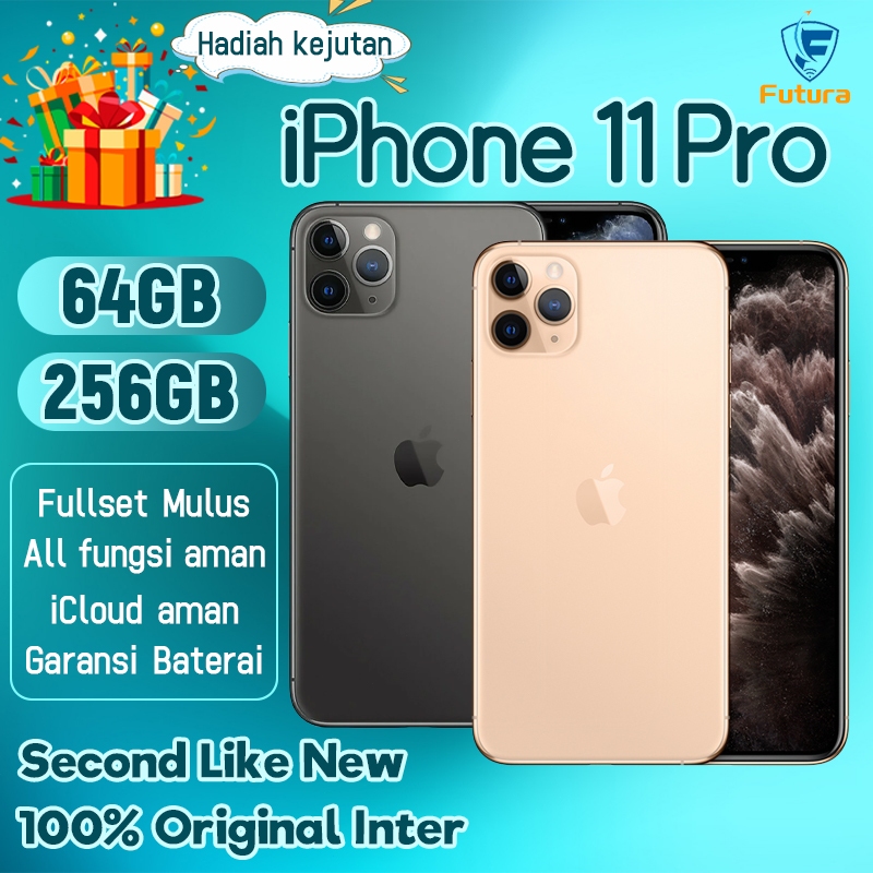 iPhone 11 PRO 256GB 64GB Fullset Mulus Second 100%Asli No Refurb Kondisi Perfect iCloud aman ip11pro