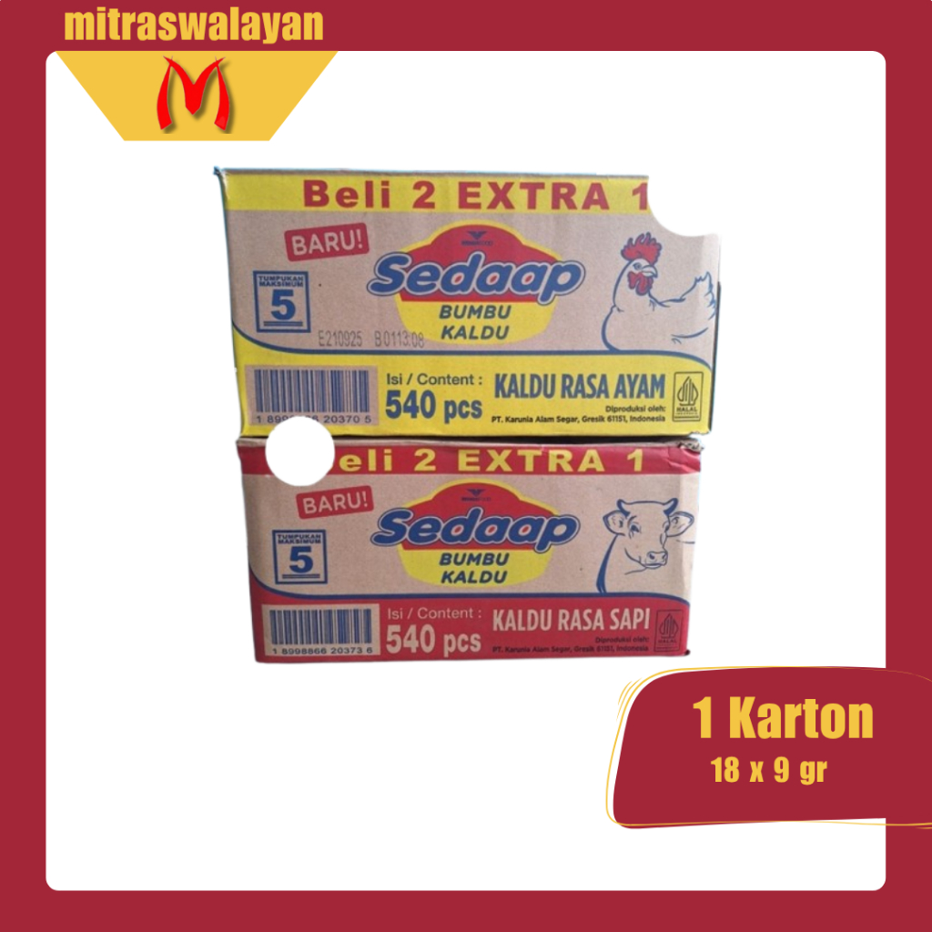 

SEDAAP Bumbu Kaldu 1 Karton isi 30 Renteng @9 gr