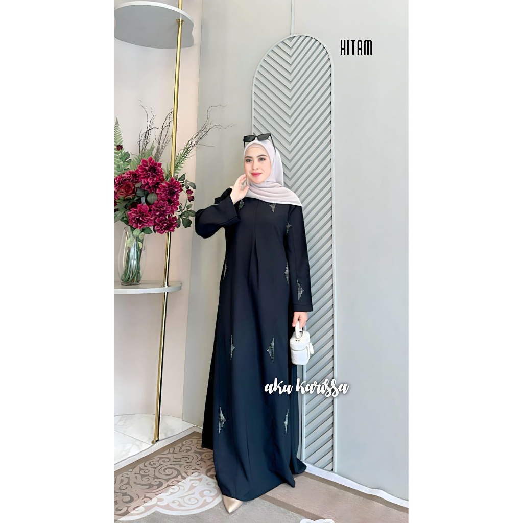 Baru Gamis Agnia Abaya Aku Karissa Simple Elegant Kekinian Abaya Style Dress Kondangan