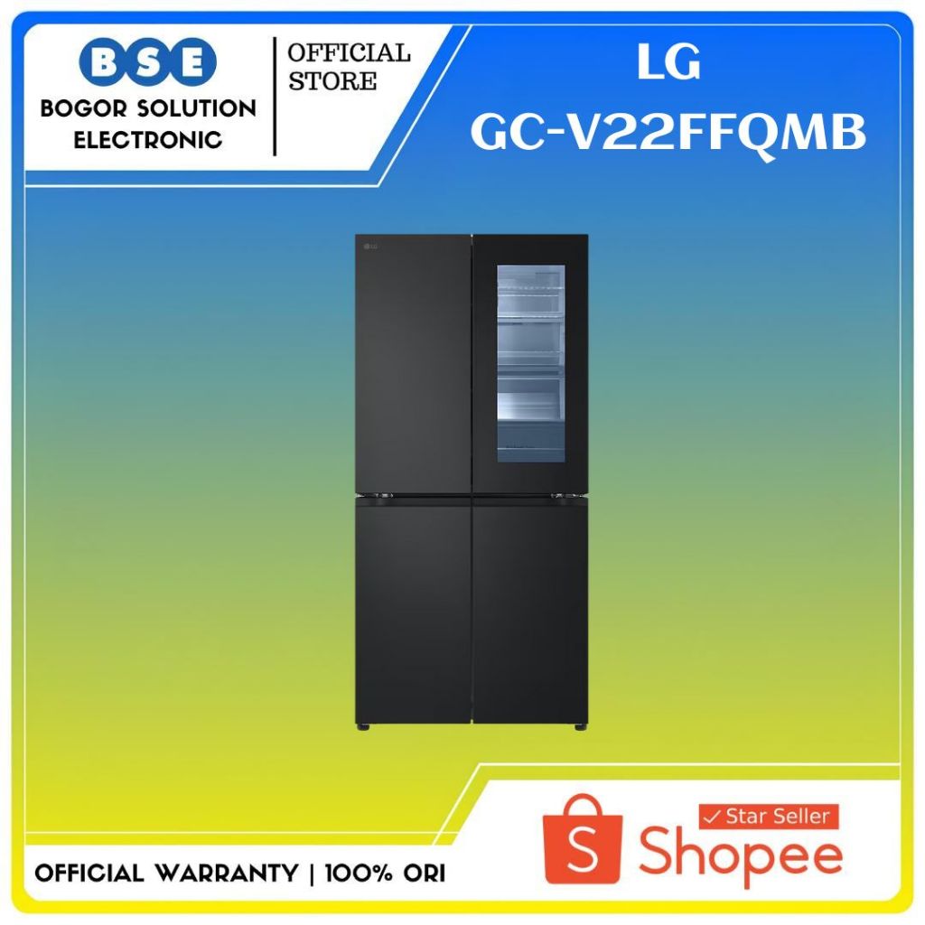 Kulkas Multi Door LG GC-V22FFQMB 595 Liter Kulkas LG Inverter Linear GCV22FFQMB