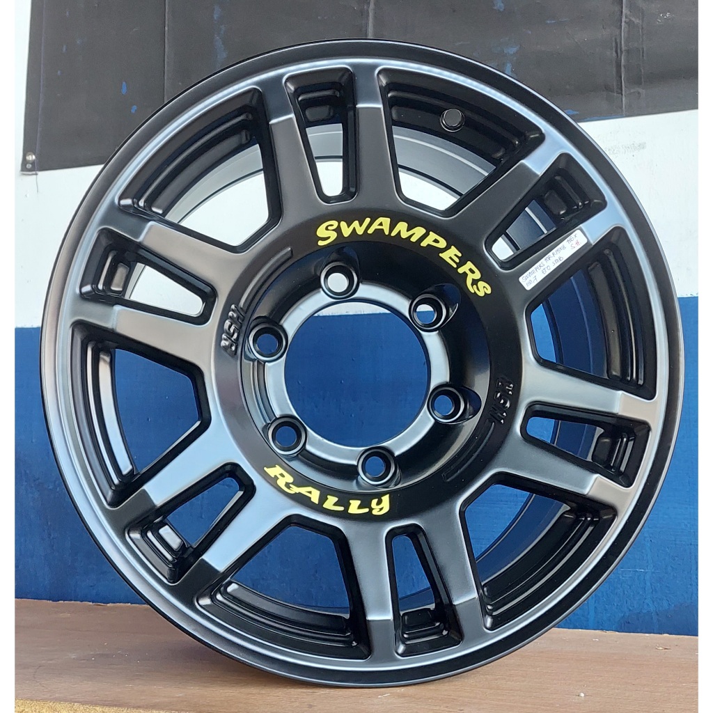 Velg mobil panther ring 16 HSR SWAMPERS black baut 6 cocok juga di Triton mazda bt50 hilux dc dll
