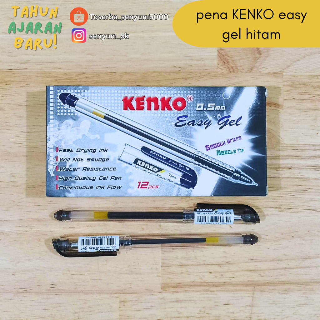 

KENKO pena easy gel hitam 0.5mm / pena tinta cair KENKO