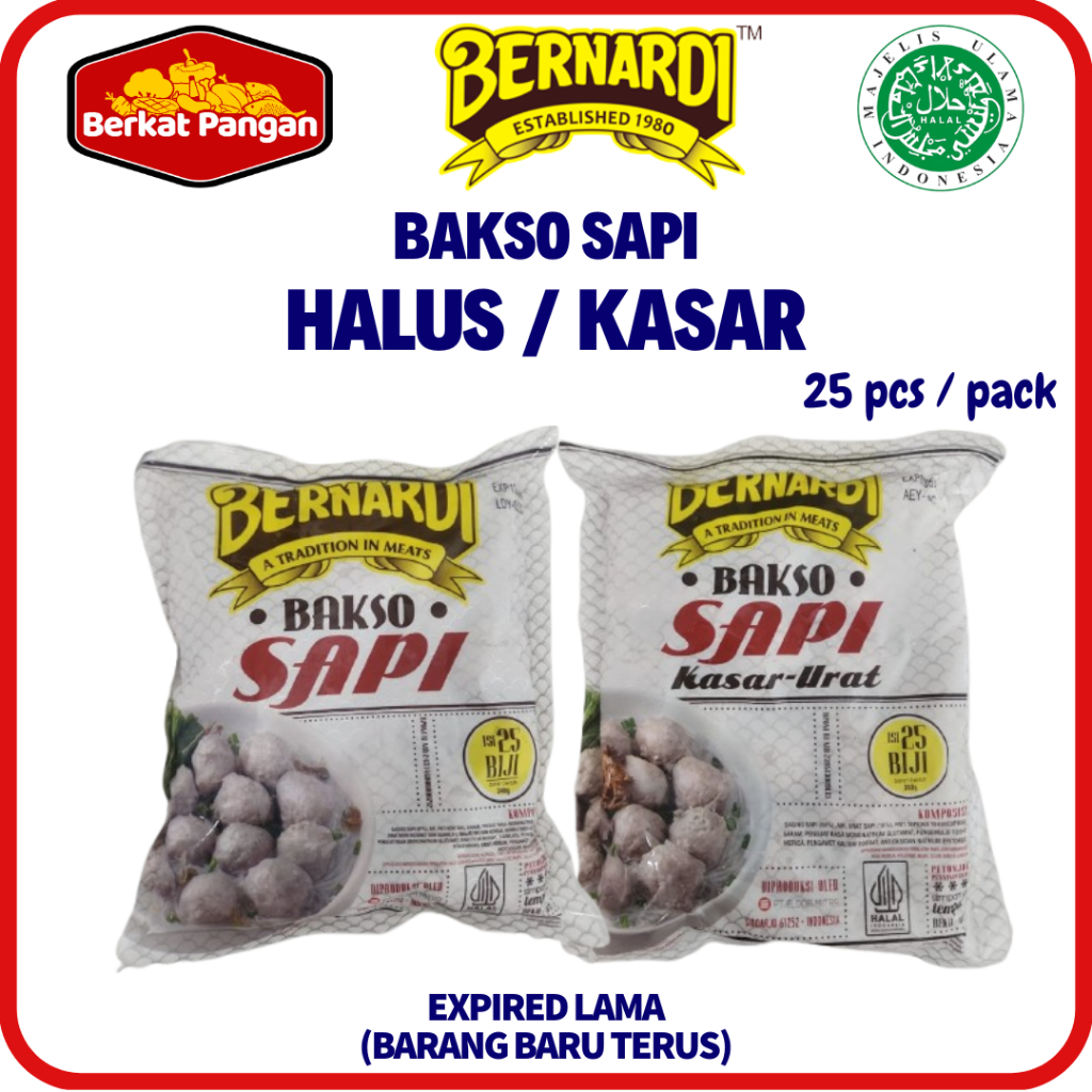 

BERNARDI Bakso Sapi Halus / Kasar (Urat) isi 25pcs