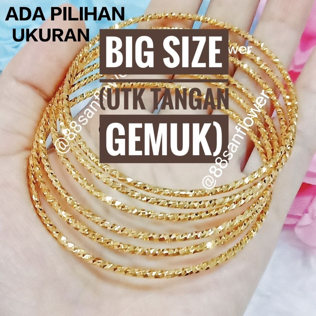 Gelang Keroncong Tebal BIGSIZE JUMBO - Perhiasan XUPING Lapis Emas