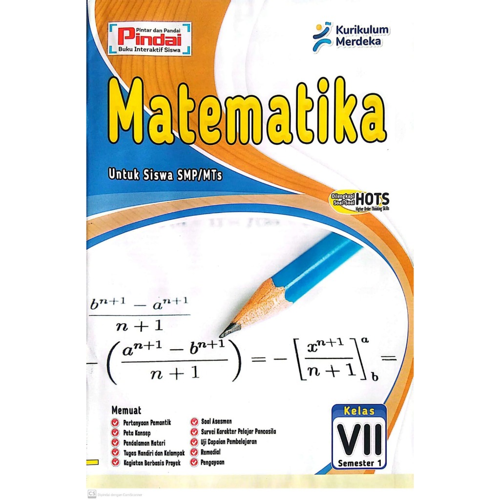 Buku LKS Matematika Kelas 7 SMP/MTs kurikulum Merdeka Semester 1 Pindai & Cerdas