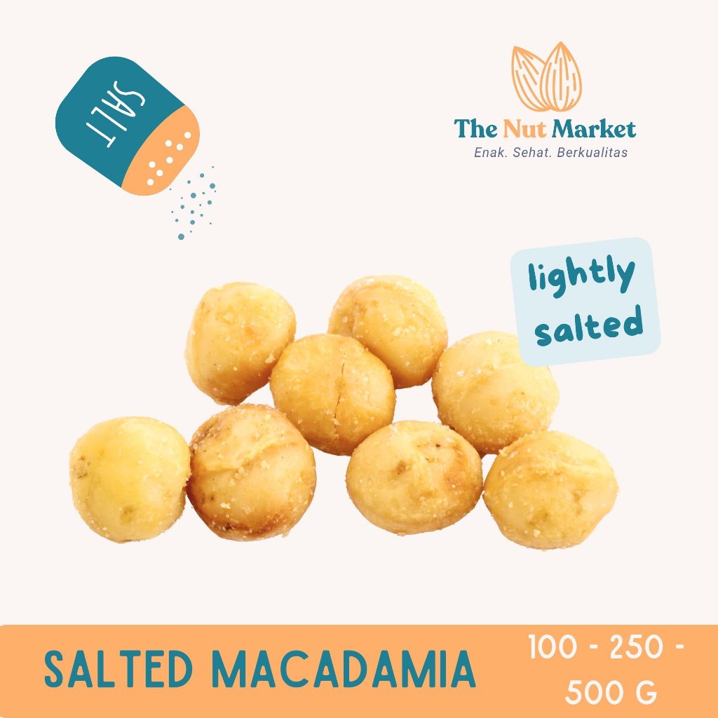 

Salted Macadamia Roasted (asin) 100 - 250 - 500 gram FAVORIT Macadamia Panggang Asin