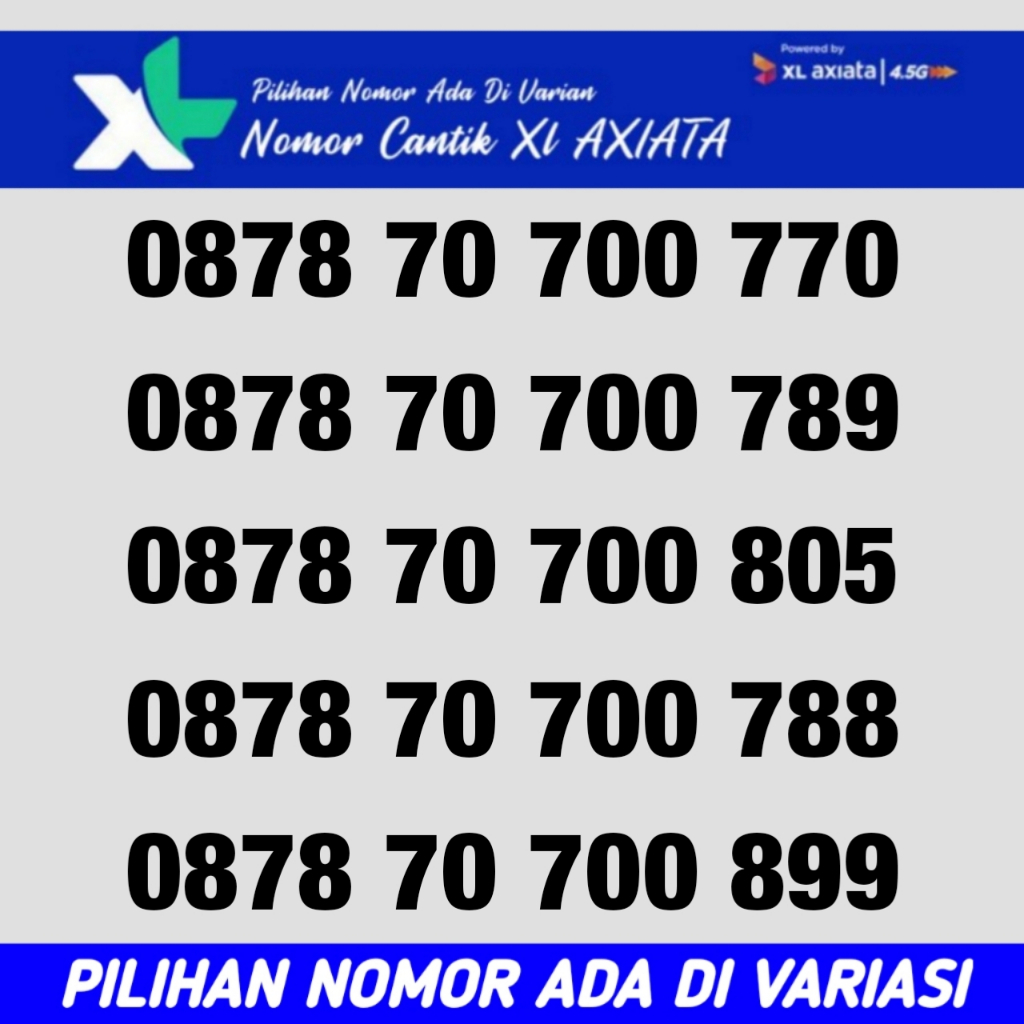 Kartu Perdana Nomor Cantik XL Axiata - SUPER SUPER MANIS - 0878 70 700 770 - 0878 70 700 789 - 0878 