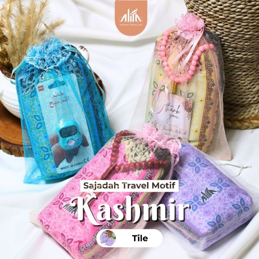Sajadah Travel Kashmir Free Tile Sajadah Traveling Pouch Oleh Oleh Haji dan Umroh | Sajadah Murah | 