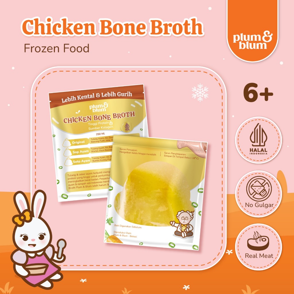 

Plum & Blum Kaldu Mpasi Chicken Bone Broth - 1 Pouch