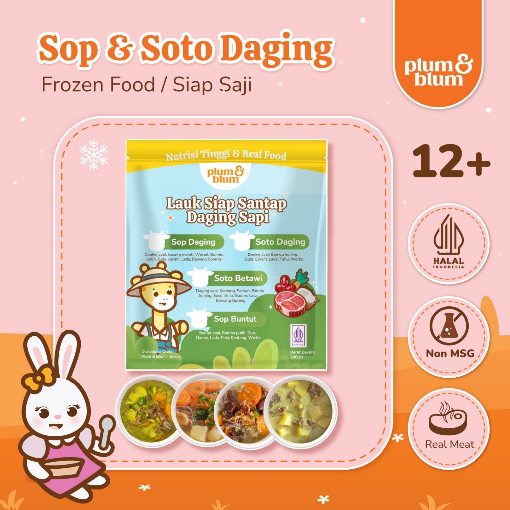 

Plum & Blum Sop Buntut Sapi Soto Betawi Siap Santap No MSG - 200 gram