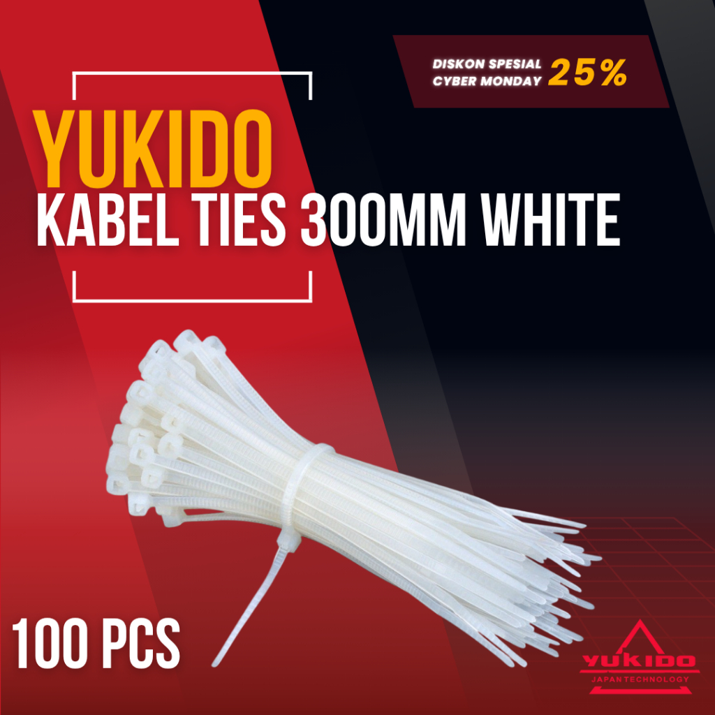 

YUKIDO Kabel Ties 300mm Putih isi 100pcs
