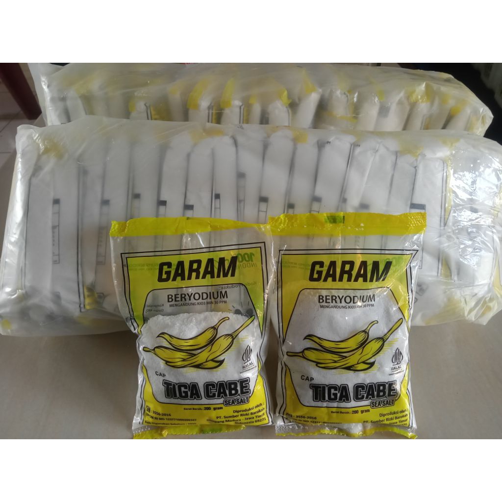 

Garam Beryodium Cap Tiga Cabe – Sea Salt 200gr