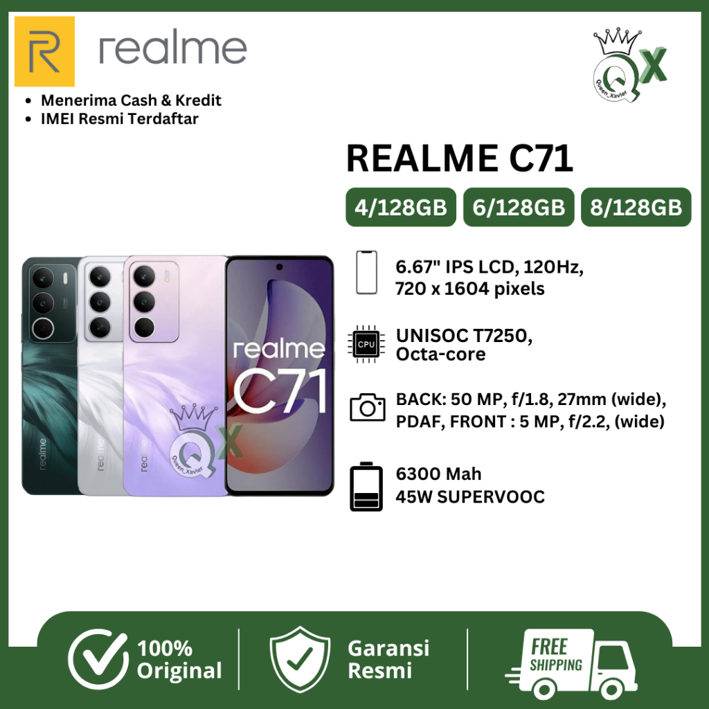 REALME C71 RAM 4/128GB 6/128GB 8/128GB GARANSI RESMI 12 BULAN