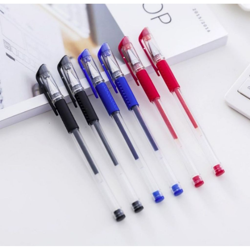 

Pena Gel 0.55mm Standard 1Pcs Pulpen tinta cair Pena Refill 5pcs Alat Tulis Sekolah