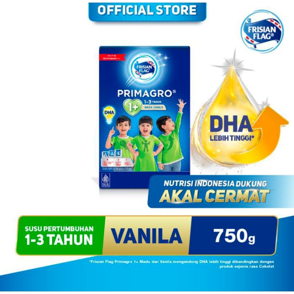 Frisian Flag Primagro 1+ Vanilla 750gr - Susu Pertumbuhan Anak Primagro