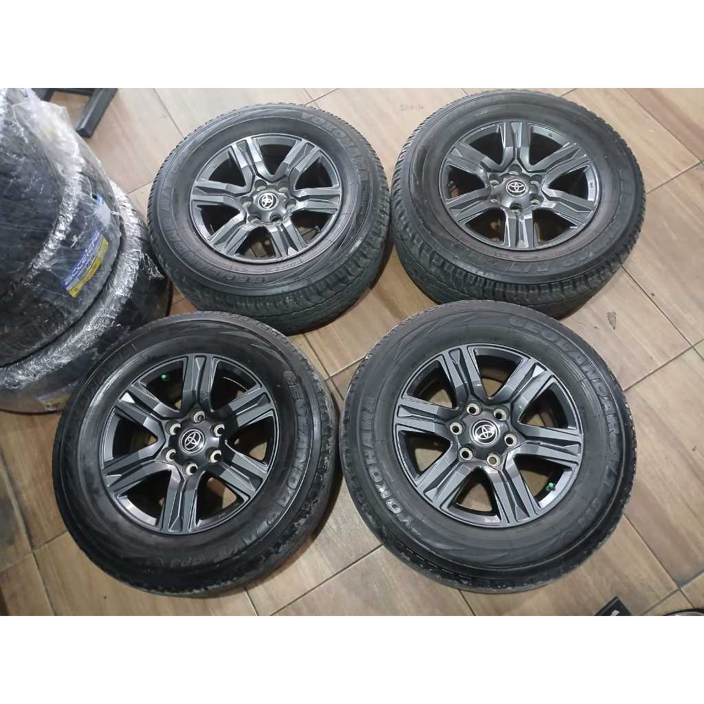 VELG MOBIL ORIGINAL PELEG STD HILUX RING 17 LEBAR 7.5 PCD 6x139.7 ET30+BAN YOKO HAMA 265 65 R17