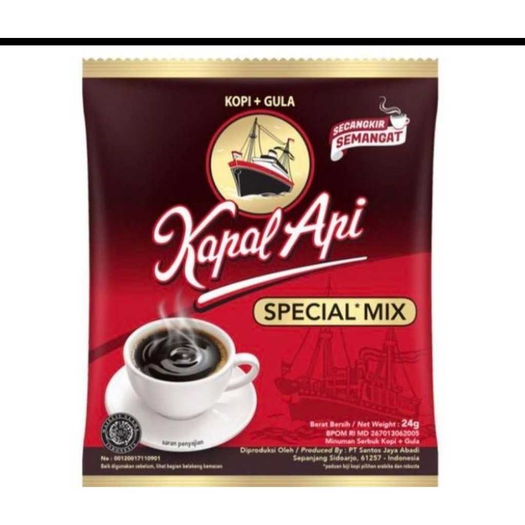 

Kopi kapal api Special Mix Instan Kopi + Gula 1 renceng 10 bungkus