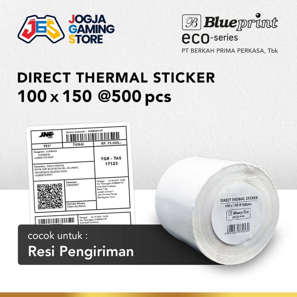 

KODE T26H Direct Thermal Sticker Resi Online Roll BLUEPRINT ECO A6 1x15 mm