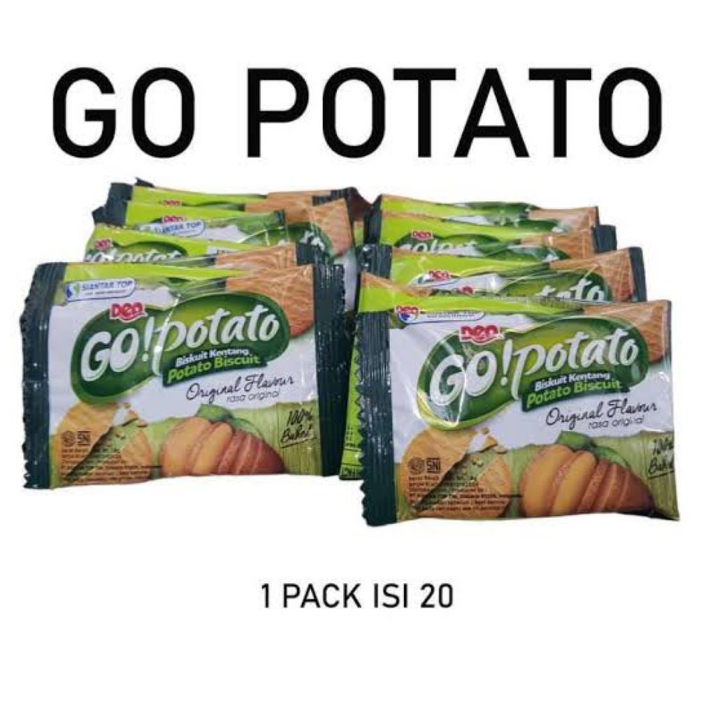 

GO Potato Biskuit Kentang 8gr 1 Pack Isi 20sachet