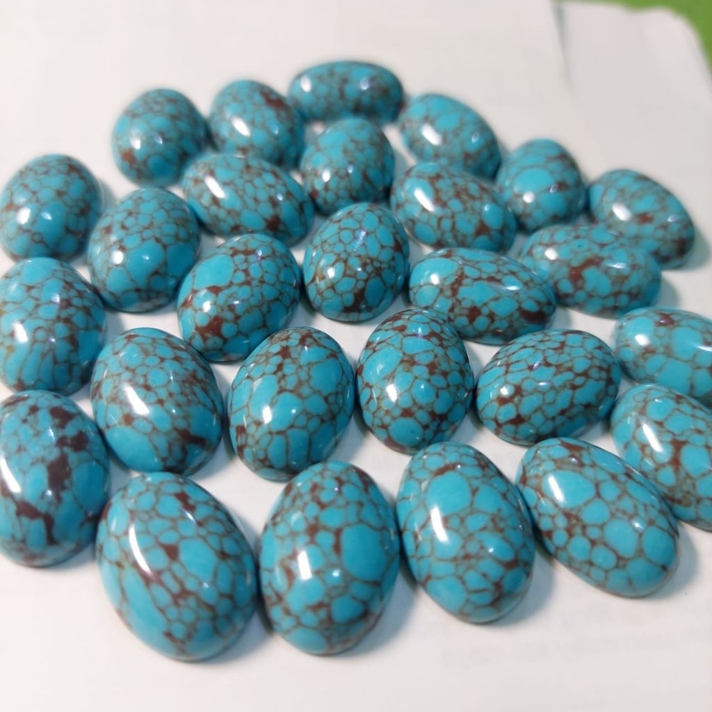 Batu pirus mesir urat merah ceplok kuro / pirus umer / serat jala