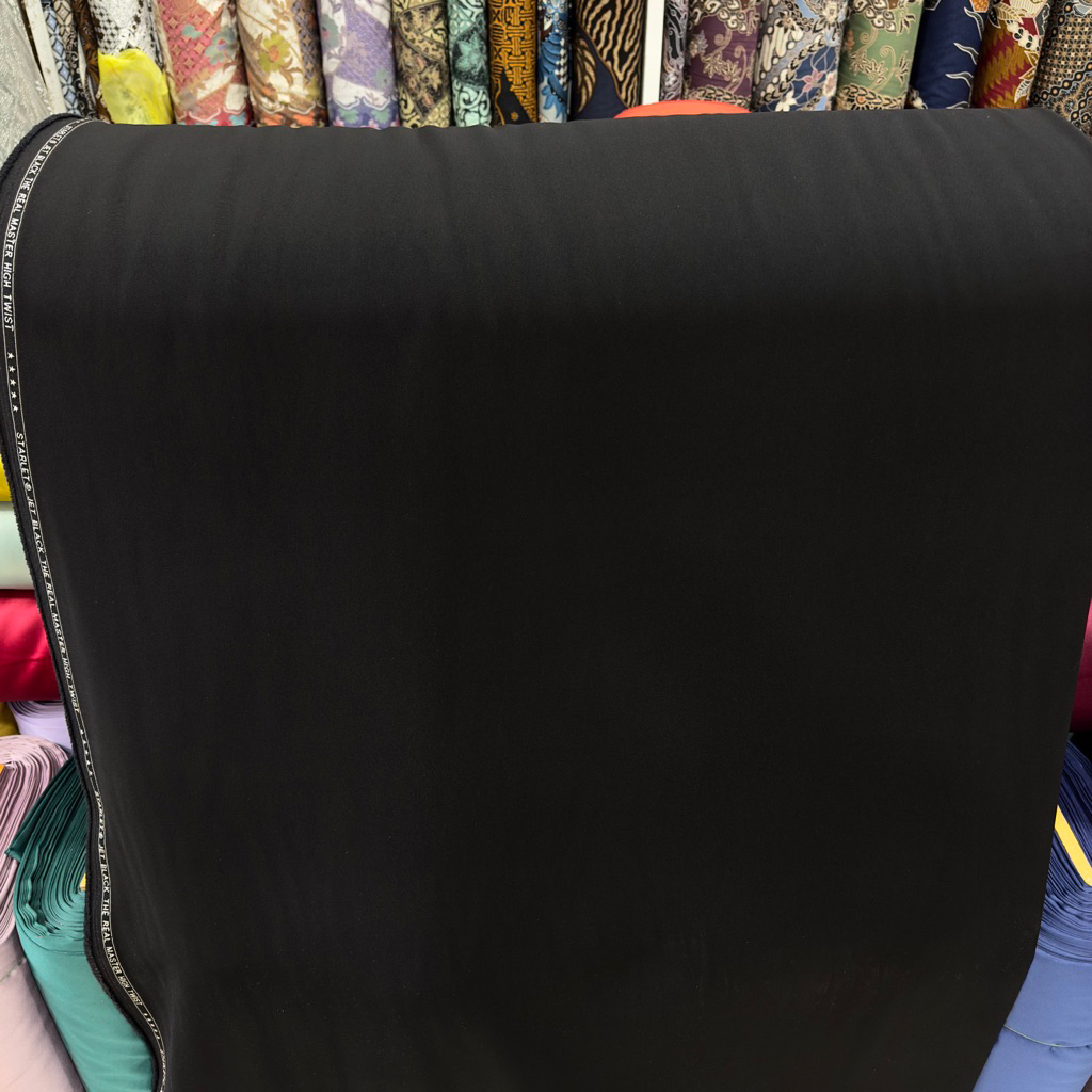[Sandang Jaya Textile] / Bahan Celana Jet Black Premium / Bahan Celana Seragam Keluarga / Bahan Polo