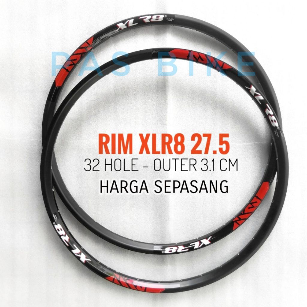 Sepasang Rims 27.5 Taiwan Alloy 32 Hole Lebar 31 mm Double Wall