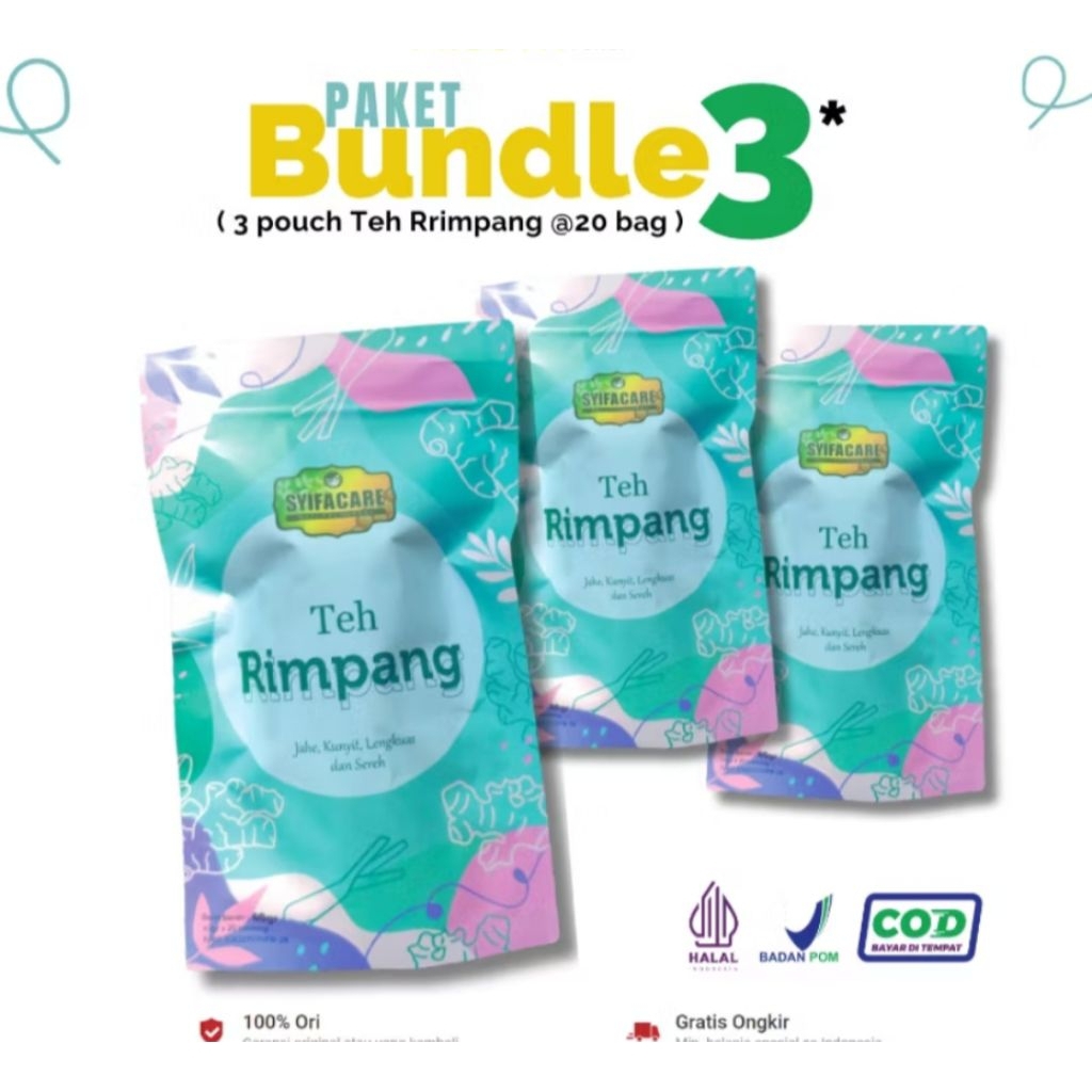 

PAKET 3 PACK Teh Celup Rimpang Syifacare Herbal Alami Solusi Diet Detox Pelangsing Badan Alami