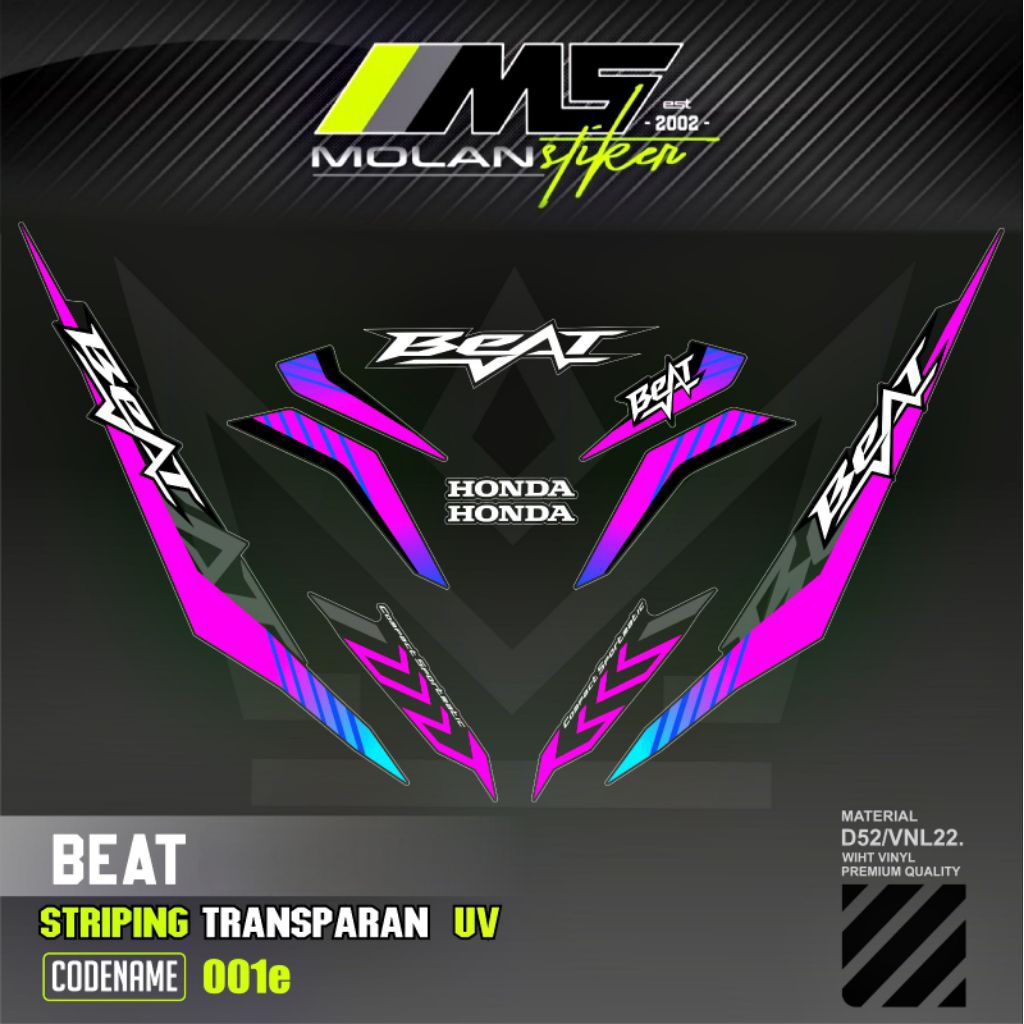 Decal Sticker Striping Variasi Transparan Uv All New Beat 2025 & All New Beat Street 2025 Honda New 