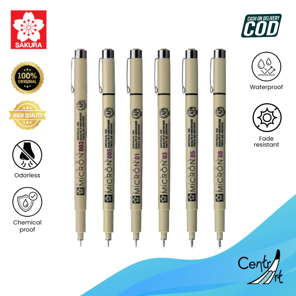 

Sakura Pigma Micron Black pen spidol fine tip