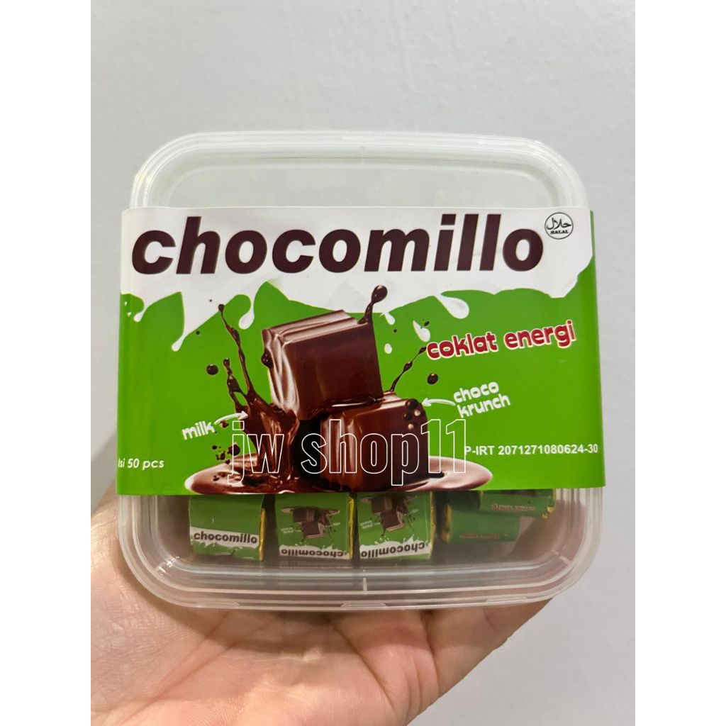

[ HALAL ] CHOCOMILLO Coklat Energi Milk Choco Krunch 1 TOPLES ISI 50PCS