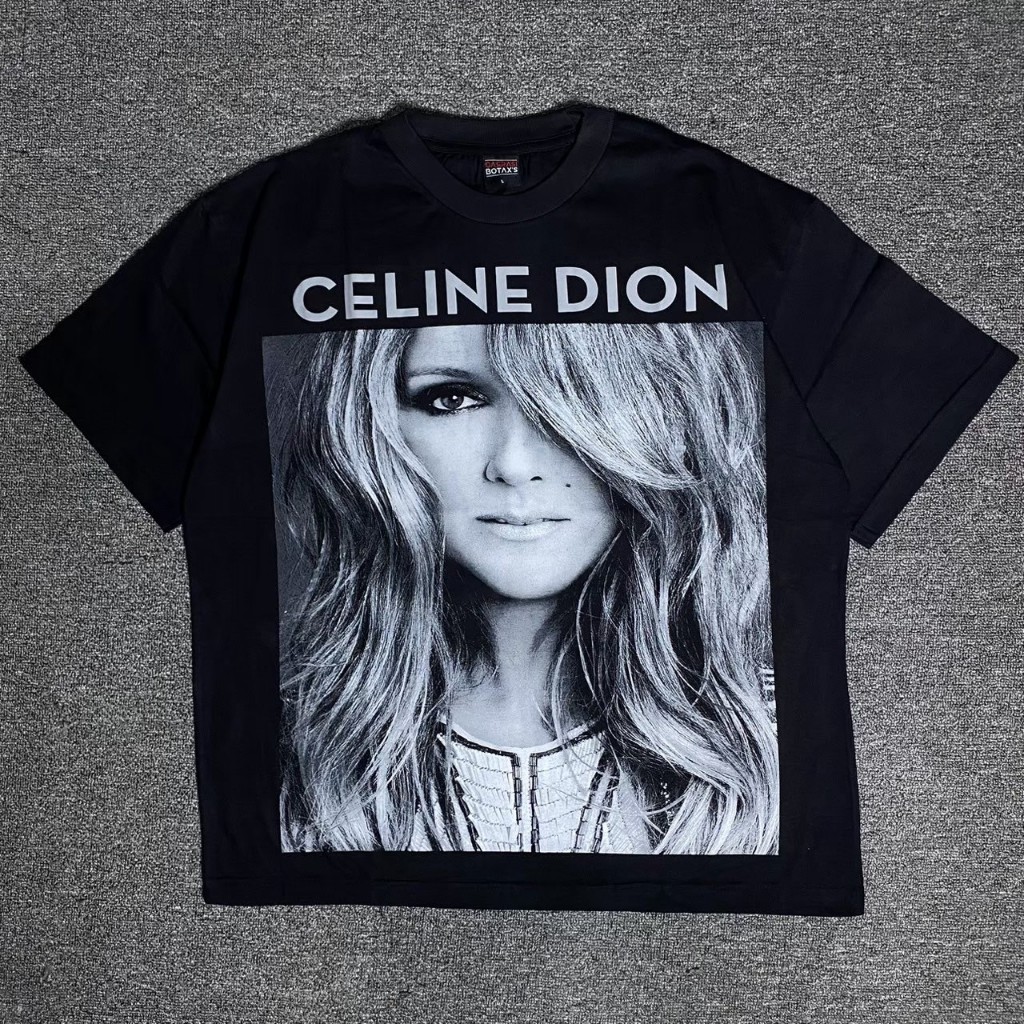 Kaos lengan pendek dengan pola oversize fit CELINE DION BLACK 00